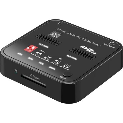 Renkforce RF-TPCD-350 Festplatten-Kopierstation M.2 PCIe NVMe, M.2 SATA, SD, SDHC, SDXC