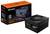 Ein schwarzes PC-Netzteil mit der Aufschrift '1000W' und 'AORUS'. Die Verpackung im Hintergrund zeigt das gleiche Produkt mit ähnlichen Beschreibungen.