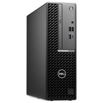 Schwarzer Dell OptiPlex Tower-PC mit mehreren USB-Anschlüssen und optischem Laufwerk auf der Vorderseite.