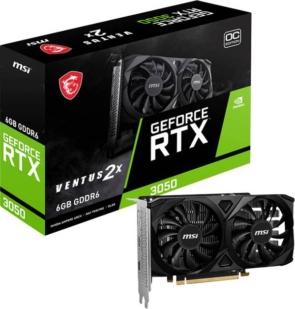 MSI Grafikkarte  RTX 3050 GeForce RTX 3050  6 GB    HDMI®, DisplayPort