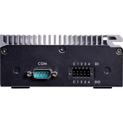 Rückansicht eines elektronischen Geräts mit COM-Anschluss und weiteren Anschlüssen beschriftet mit 'C1-4', 'DI', 'DO'.