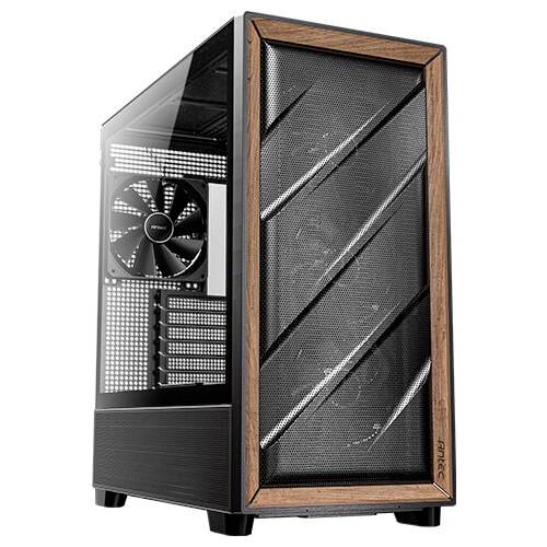 Antec FLUX Midi-Tower PC-Gehäuse Schwarz, Holz