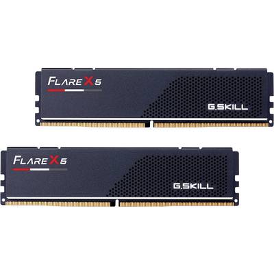 Zwei G.Skill Flare X5 RAM-Module für Computer, schwarz, mit rotem und weißem Akzent.