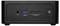 Schwarz-Gehäuse mit Kopfhöreranschluss, USB-Anschlüssen, USB/DP-Anschlüssen und einem Netzschalter auf der Vorderseite.
