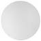 Ein weißer, runder, flacher Gegenstand vor einem neutralen Hintergrund.