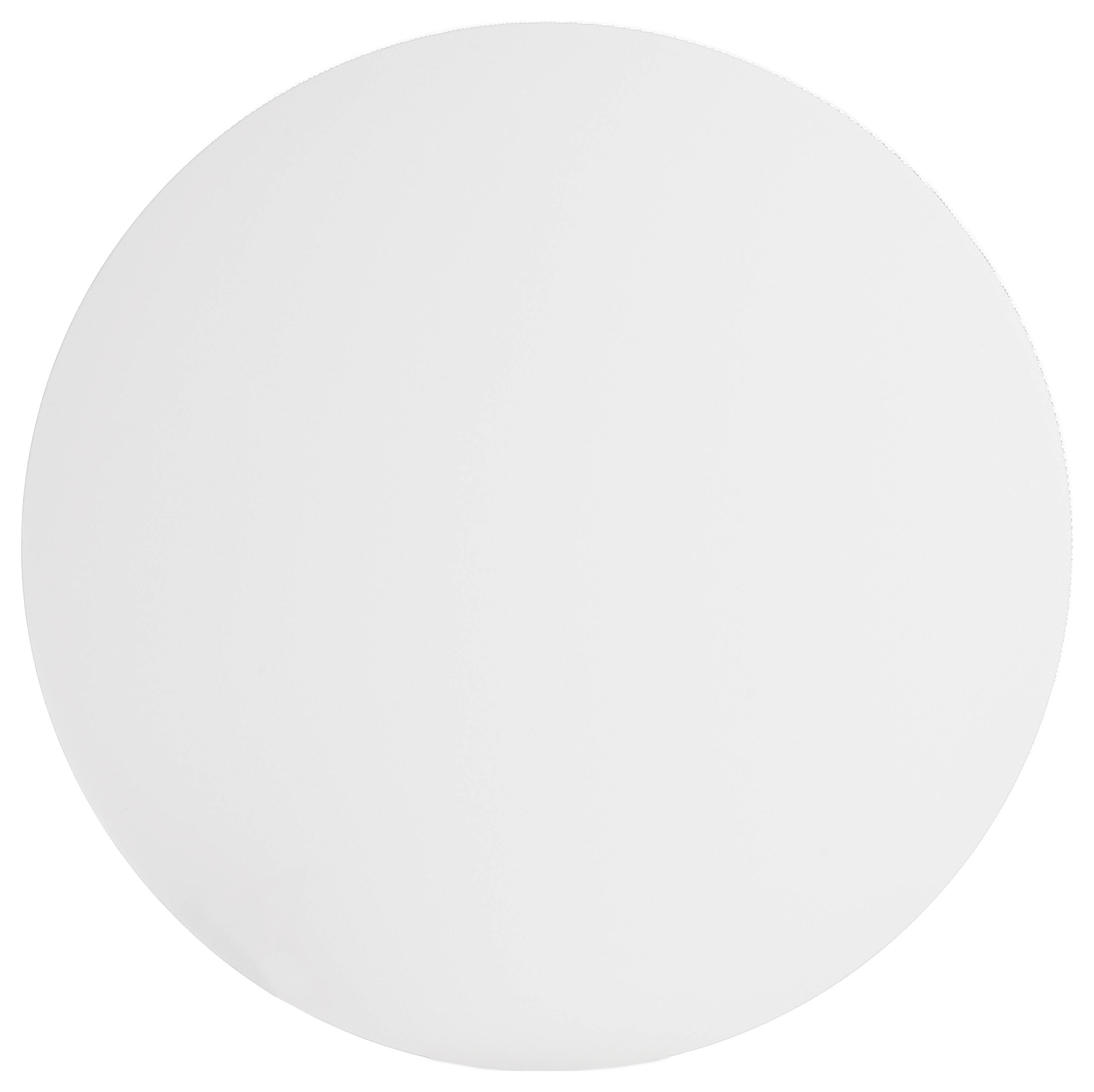 Ein weißer, glatter Kreis vor einem neutralen Hintergrund.