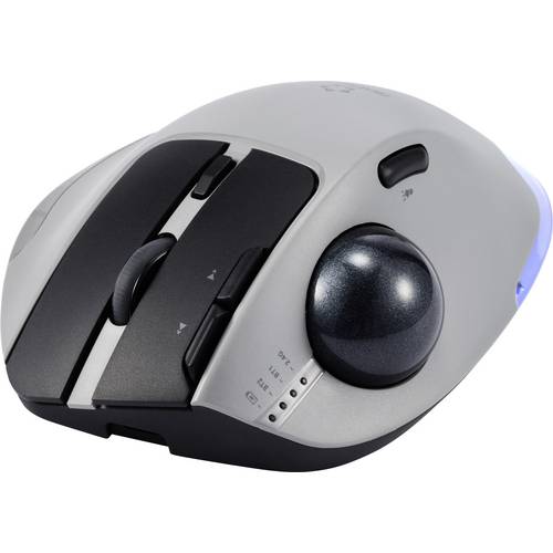 Renkforce RF-WLEM-500 Ergonomische Maus Kabellos, Funk, Bluetooth® Optisch Grau, Schwarz 7 Tasten 400 dpi, 800 dpi, 1600...