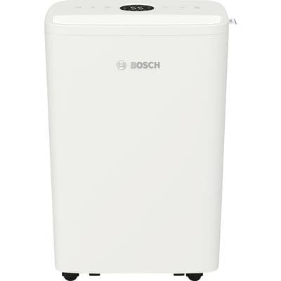 Ein weißes Bosch-Klimagerät mit integriertem digitalen Display auf der Oberseite, geeignet zur Raumkühlung, auf Rollen montiert.