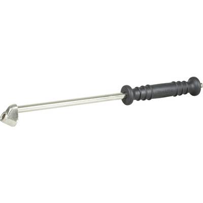 Ein langstieliges Werkzeug mit einem abgewinkelten, flachen Metallkopf und einem ergonomischen Griff, verwendet zum Hochhebeln.