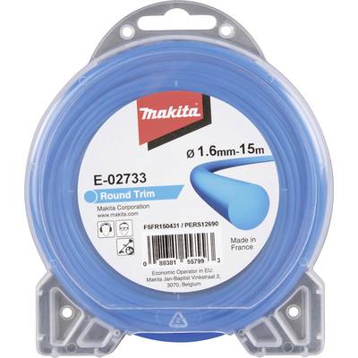 'Makita' Fadenspule, Modell 'E-02733', 1,6 mm x 15 m, blau, für Rasentrimmer, hergestellt in Frankreich.