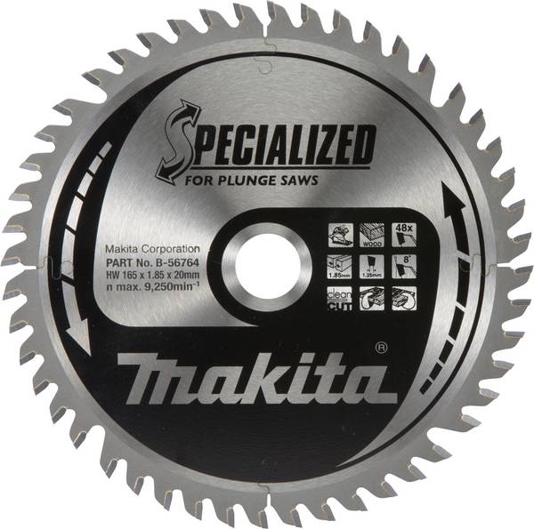 Makita B-56764 B-56764 Kreissägeblatt 165 x 20 mm Zähneanzahl: 48 1 St.