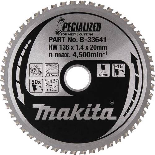 Makita B-33641 B-33641 Kreissägeblatt 136 x 20 x 1.1 mm Zähneanzahl: 50 1 St.