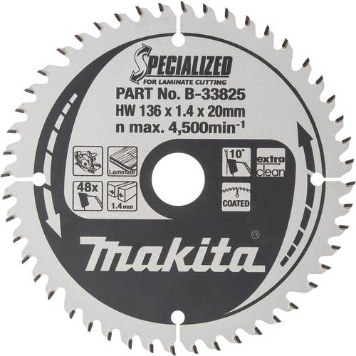 Makita B-33825 B-33825 Kreissägeblatt 136 x 20 x 1 mm Zähneanzahl: 48 1 St.