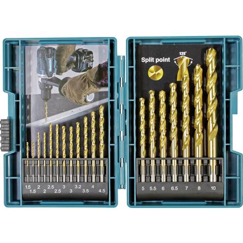 Thumbnail - Makita B-67795 Kunststoff Metall-Spiralbohrer-Set 1.5 mm, 2.0 mm, 2.5 mm, 3.0 mm, 3.2 mm, 3.5 mm, 4.0 mm, 4.5 mm, 5.0 mm...