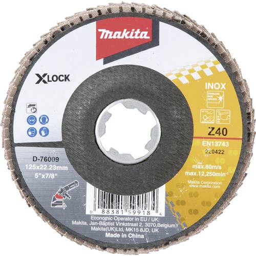 Thumbnail - Makita D-76009 Fächerschleifscheibe Durchmesser 125 mm Metall, Stahl, NE-Metalle 1 St.