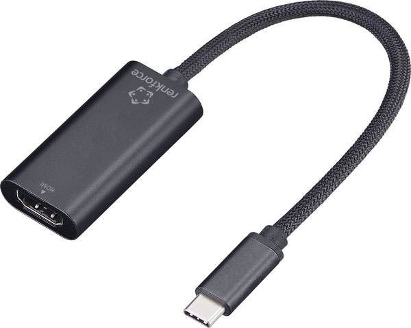 Renkforce RF-6700428 USB-C® / HDMI Adapter [1x USB-C® Stecker - 1x HDMI-Buchse] Schwarz  15 cm
