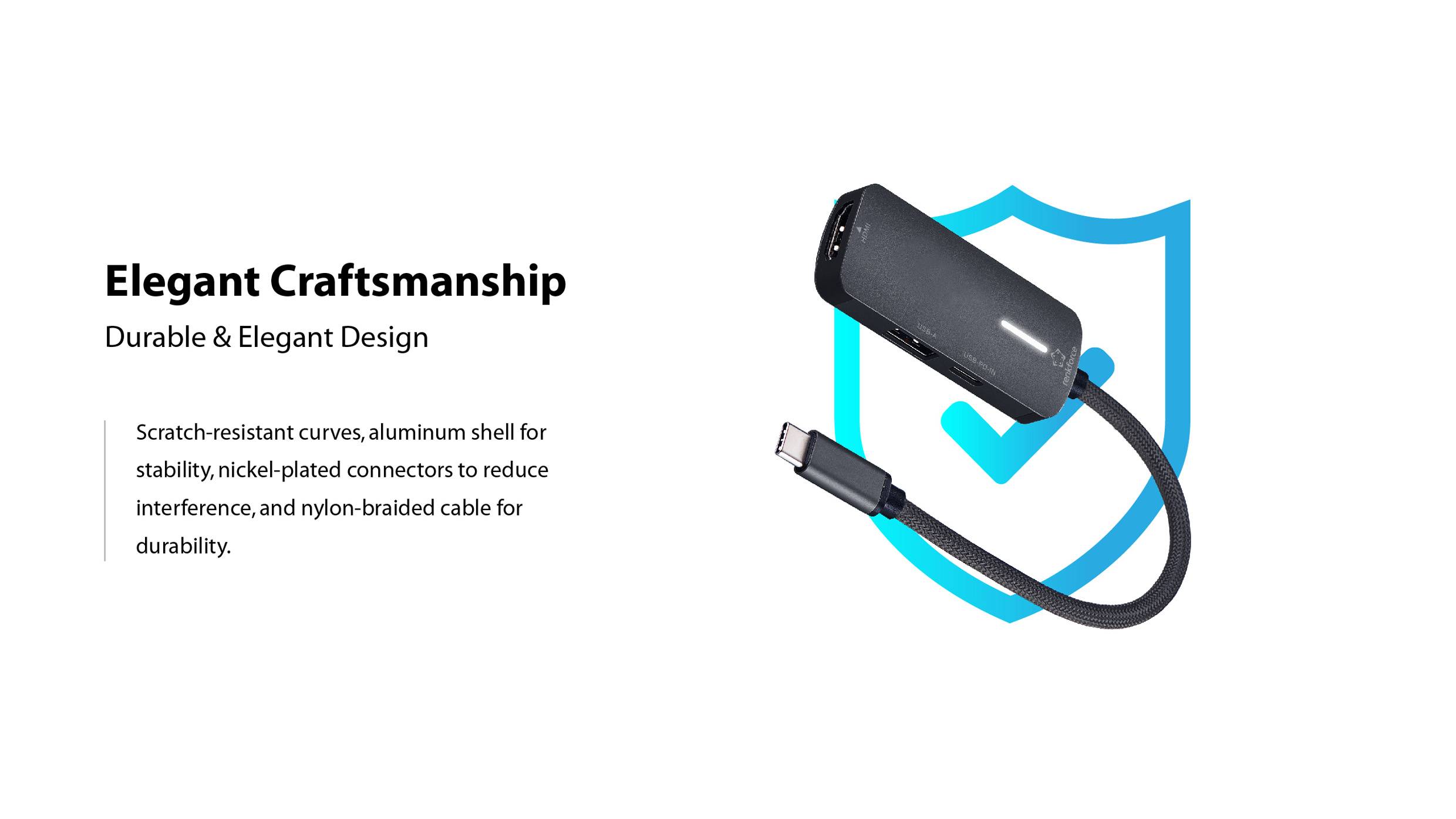 Renkforce USB-C® Dockingstation RF-USBHA-400 Passend für Marke Dockingstations: Universal-4