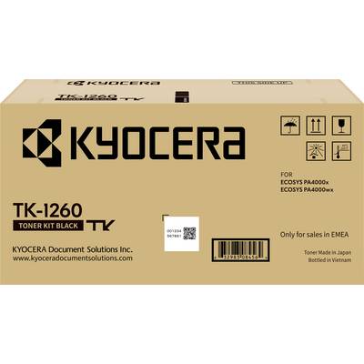 Verpackung einer Kyocera TK-1260 Tonerkartusche für Druckermodelle ECOSYS PA4000x und PA4000wx, nur für Verkauf in EMEA.