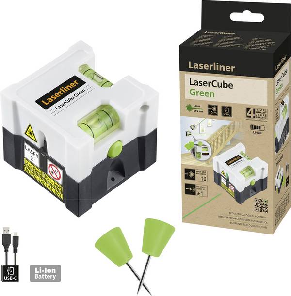 Laserliner LaserCube green Linienlaser   Reichweite (max.): 10 m