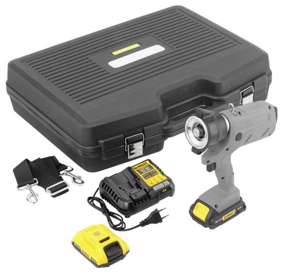 Bohrmaschine mit Zubehör und Transportkoffer. Enthält Ladegerät, Akku und Befestigungsgurte. Perfekt für Heimwerkerprojekte.