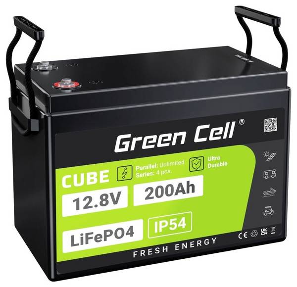 Green Cell CUBE LiFePO4 Spezial-Akku LiFePo-Block Schraubkontakt Li-Ion 12.8 V 200 Ah 1 St.