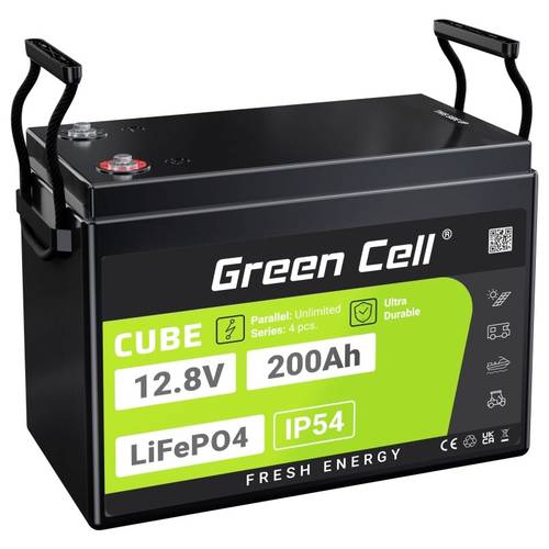 Green Cell CUBE LiFePO4 Spezial-Akku LiFePo-Block Schraubkontakt Li-Ion 12.8 V 200 Ah 1 St.