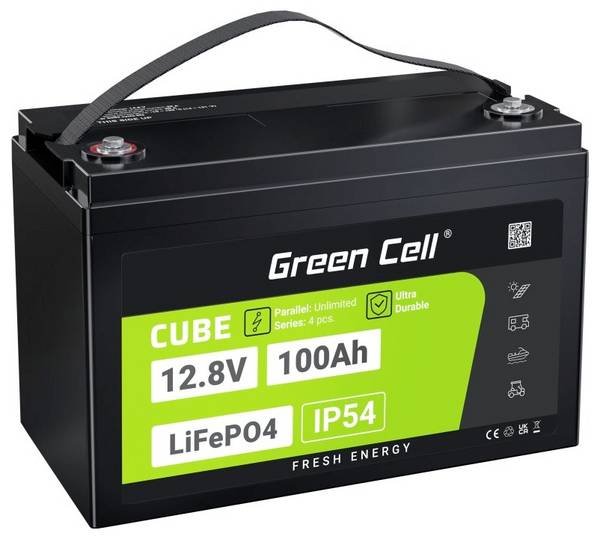 Green Cell CUBE LiFePO4 Spezial-Akku LiFePo-Block Schraubkontakt Li-Ion 12.8 V 100 Ah 1 St.