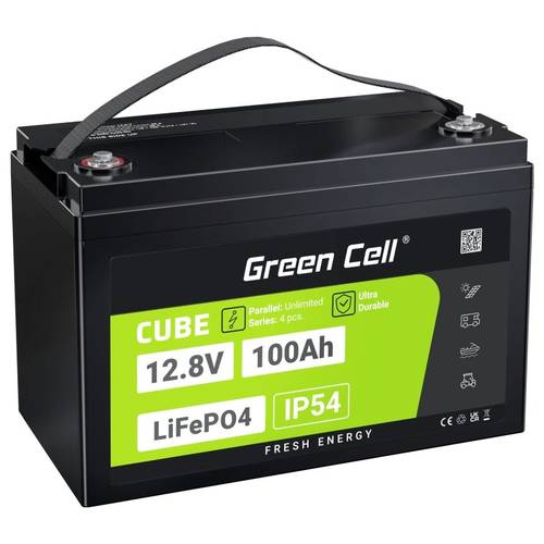 Thumbnail - Green Cell CUBE LiFePO4 Spezial-Akku LiFePo-Block Schraubkontakt Li-Ion 12.8 V 100 Ah 1 St.