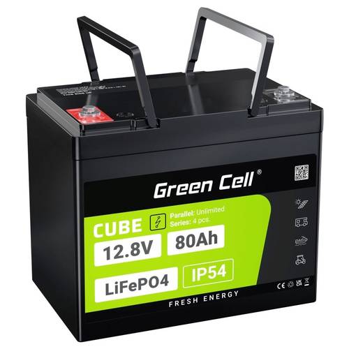 Thumbnail - Green Cell CUBE LiFePO4 Spezial-Akku LiFePo-Block Schraubkontakt Li-Ion 12.8 V 80 Ah 1 St.