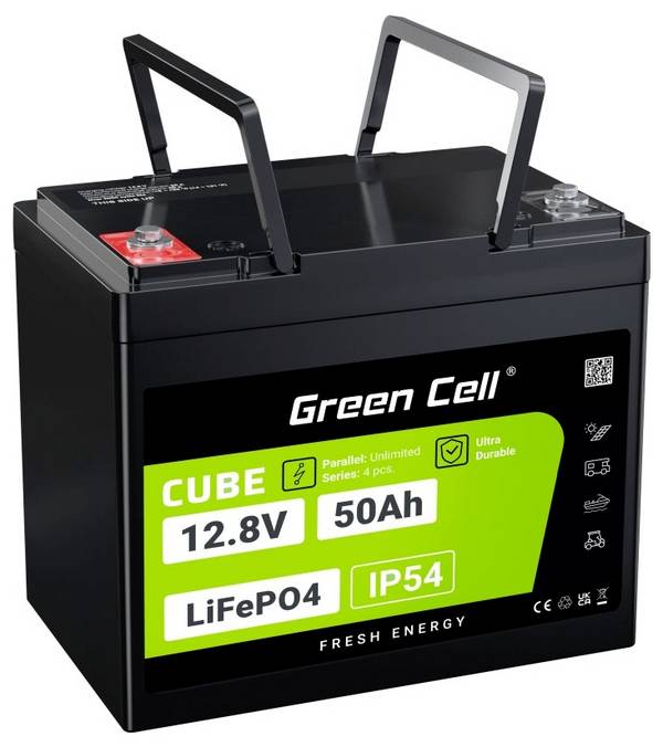 Green Cell CUBE LiFePO4 Spezial-Akku LiFePo-Block Schraubkontakt Li-Ion 12.8 V 50 Ah 1 St.