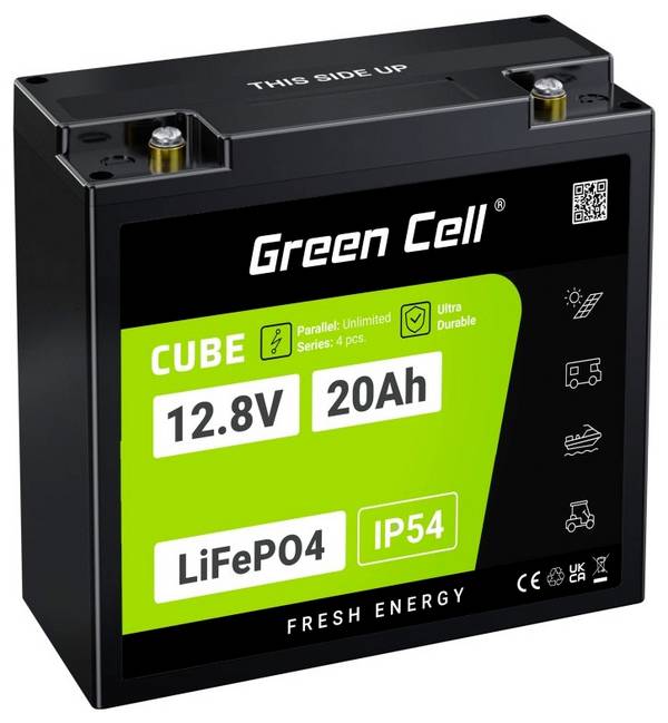 Green Cell CUBE LiFePO4 Spezial-Akku LiFePo-Block Schraubkontakt Li-Ion 12.8 V 20 Ah 1 St.