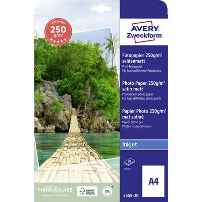 Avery-Zweckform Premium 2559-20 Fotopapier DIN A4 250 g/m² 20 Blatt Seidenmatt