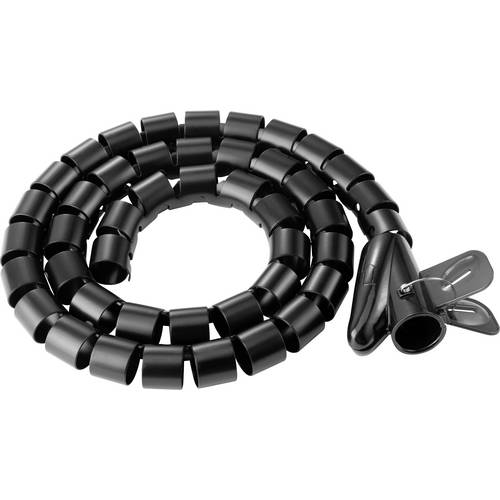 SpeaKa Professional Kabel-Bündelschlauch Polyurethan (PE) Schwarz flexibel (Ø x L) 25 mm x 1 m 1 St. SP-13402972