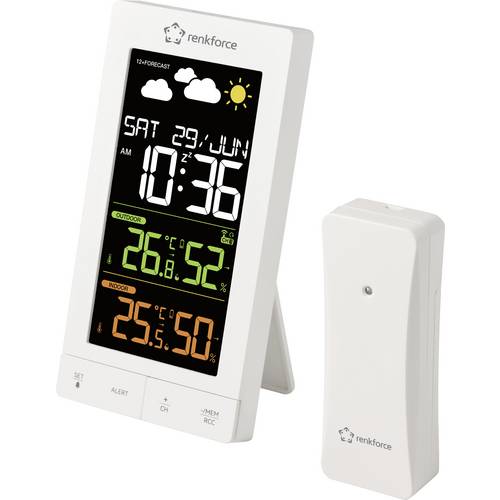 Renkforce RF-6701490 Funk-Wetterstation Vorhersage für 12 Stunden Anzahl Sensoren max. 3