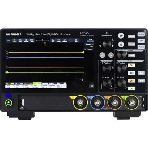 VOLTCRAFT DOV1004 Digital-Oszilloskop 100 MHz 4-Kanal 1.25 GSa/s 50 Mpts 12 Bit Digital-Speicher (DSO) 1 St.