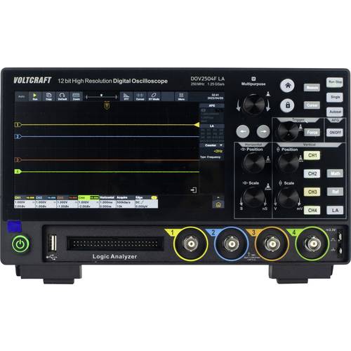 VOLTCRAFT DOV2504F LA Digital-Oszilloskop 250 MHz 4-Kanal 1.25 GSa/s 100 Mpts 12 Bit Digital-Speicher (DSO), Funktionsge...