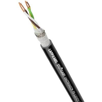 Ein schwarzes Kabel mit offener Enden, das mehrere voneinander isolierte Kupferadern zeigt. Auf dem Kabel steht 'LAPPKABEL STUTTGART UNITRONIC'.