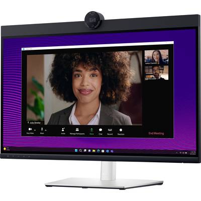 'Videokonferenz mit drei Teilnehmern, im Mittelpunkt eine Frau lächelnd. Zwei andere Teilnehmer in kleinen Fenstern rechts oben.'