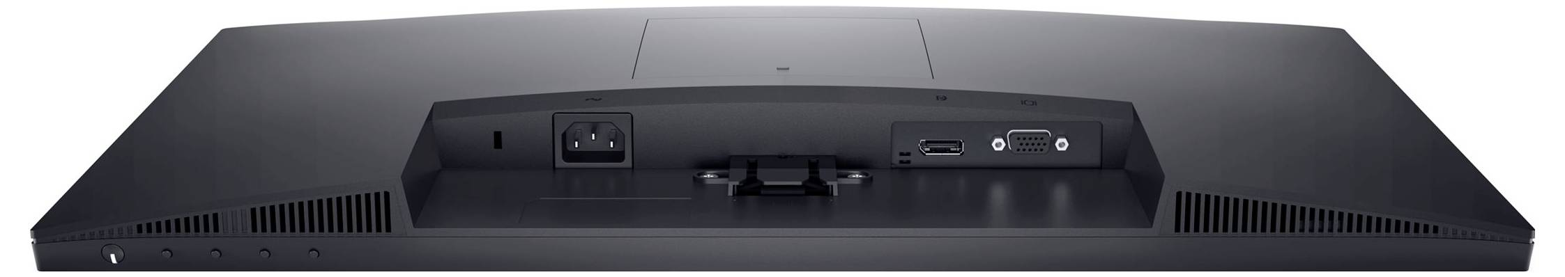 Rückseite eines Flachbildschirms mit Stromanschluss, HDMI- und USB-Ports.