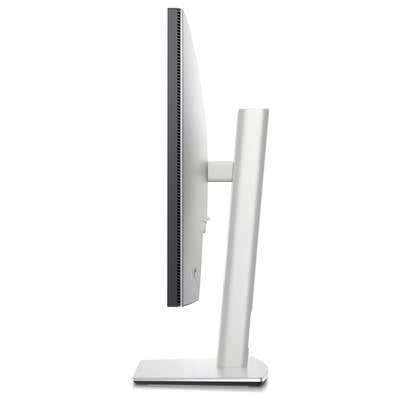 Seitenansicht eines modernen Computermonitors mit schlankem Design auf einem Standfuß.