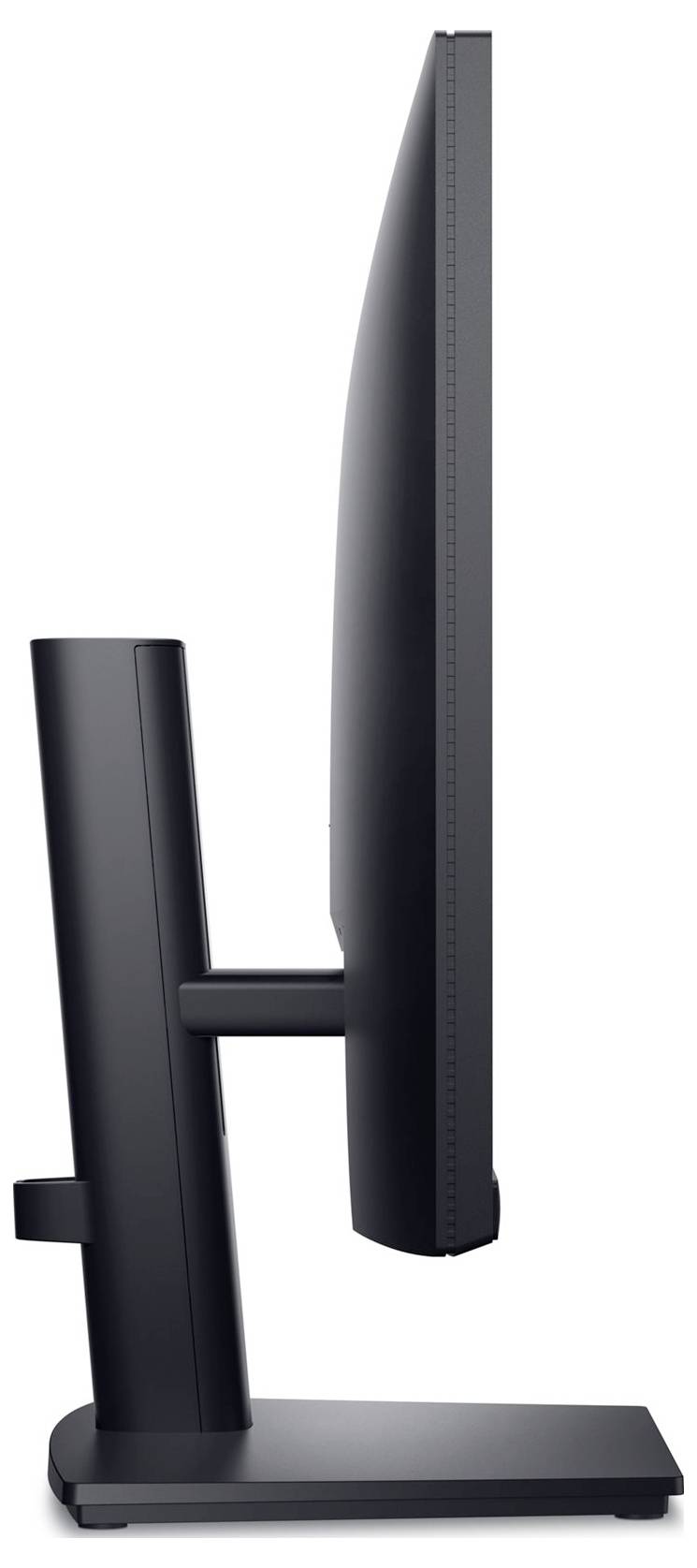 Seitenansicht eines modernen Computermonitors mit schlankem Design auf einem stabilen Standfuß.