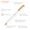 Ein Stift mit ausfahrbarer keramischer Klinge, orangefarbenem Clip. Merkmale: fingerfreundlich, beidhändig, robust, präzise, einfacher Klingenwechsel.