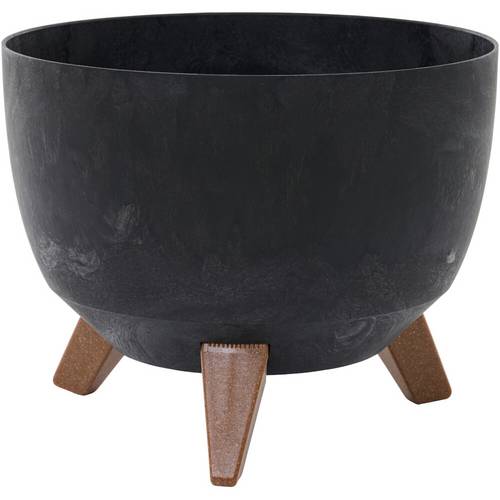 Siena Garden OSLO STONE LA880-71 Pflanzgefäß Polypropylen Beton-Optik, Schwarz