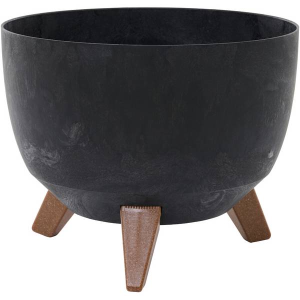Siena Garden OSLO STONE LA880-71 Pflanzgefäß Polypropylen Beton-Optik, Schwarz