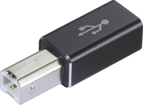 Renkforce USB 2.0 Steckverbinder [1x USB 2.0 Buchse C - 1x USB 2.0 Stecker B] USB-C® Female to USB B Male converter connector, Black