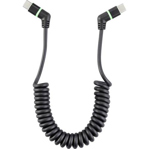 Thumbnail - Renkforce USB-Kabel USB 2.0 USB-C® Stecker, USB-C® Stecker 1.50 m Schwarz Steckkontakte 360° drehbar, Spiralkabel RF-671...