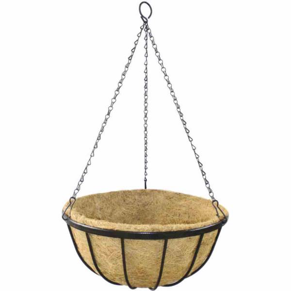 Siena Garden Wrought J58085 Hängeampel Stahl, Kokos Schwarz, Natur