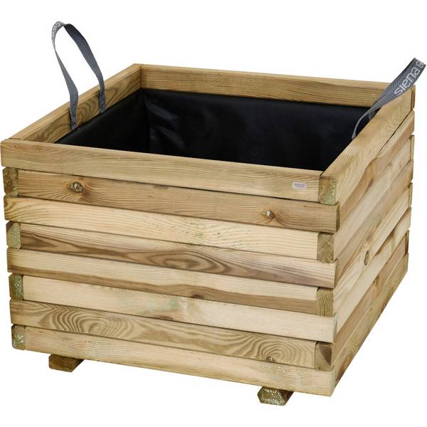 Siena Garden TAUNUS TANUSSLIM 60 Pflanzkasten Kiefernholz, Vlies Natur, Schwarz