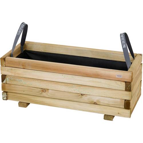 Siena Garden TAUNUS TANUSSLIM 70 Pflanzkasten Kiefernholz, Vlies Natur, Schwarz