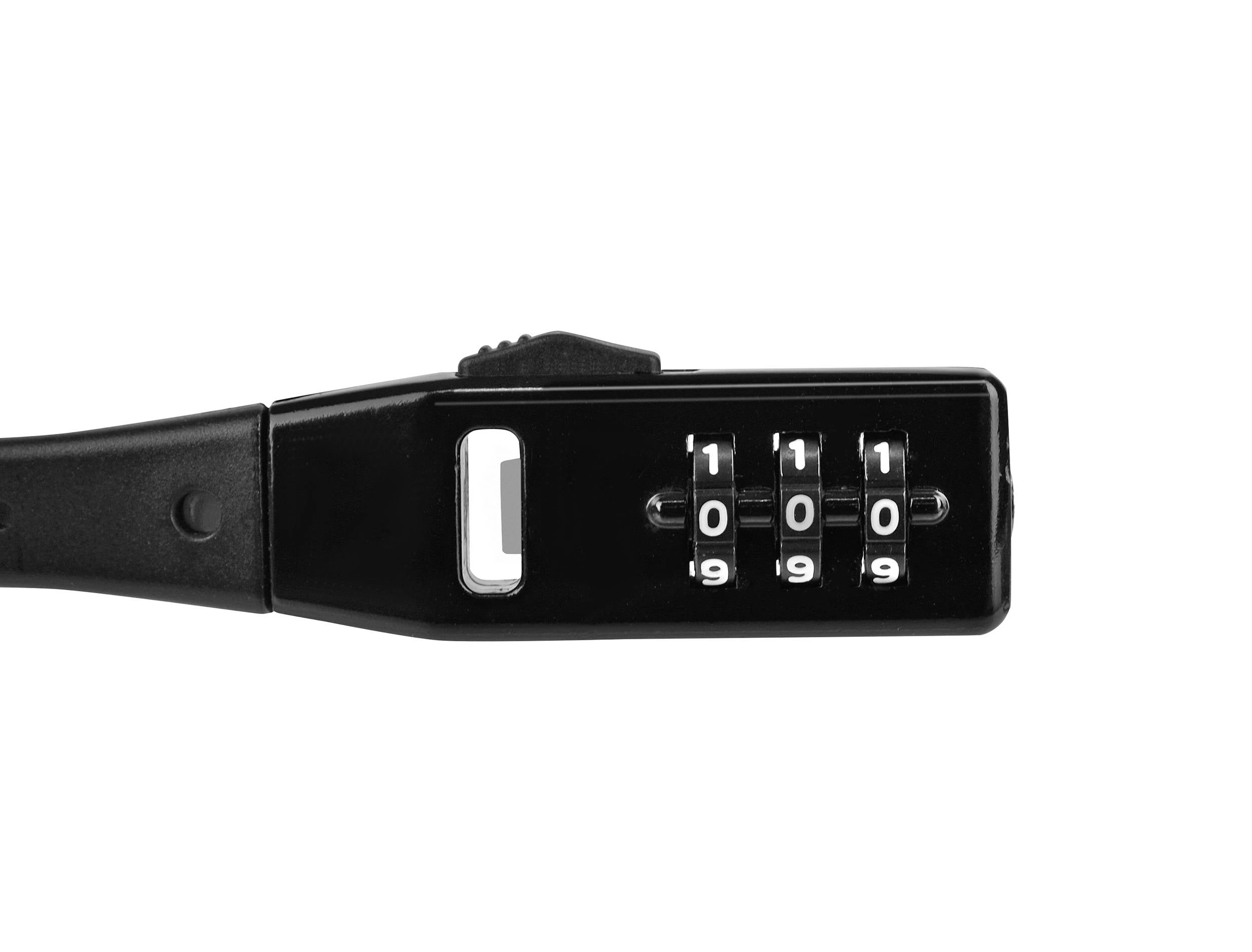 Schwarzes Zahlenschloss mit einer Kombination von '1009' eingestellt.